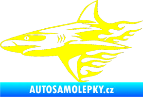 Samolepka Animal flames 031 levá žralok žlutá citron