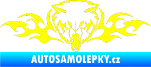 Samolepka Animal flames 038 pravá vlk žlutá citron