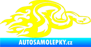 Samolepka Animal flames 042 pravá had žlutá citron