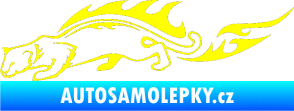 Samolepka Animal flames 056 levá puma žlutá citron