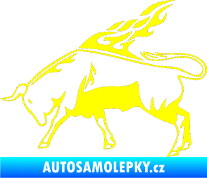 Samolepka Animal flames 067 levá býk žlutá citron
