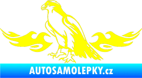 Samolepka Animal flames 069 levá orel žlutá citron