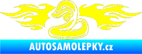 Samolepka Animal flames 072 levá had žlutá citron