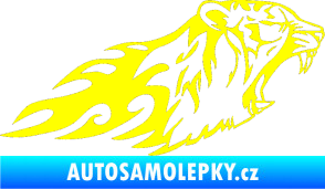Samolepka Animal flames 073 pravá tygr žlutá citron