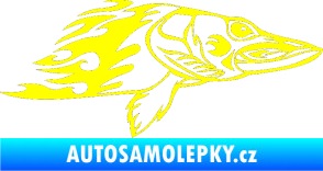 Samolepka Animal flames 074 pravá ryba žlutá citron