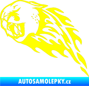 Samolepka Animal flames 083 levá puma žlutá citron