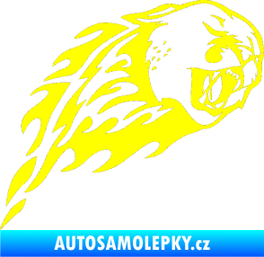 Samolepka Animal flames 083 pravá puma žlutá citron