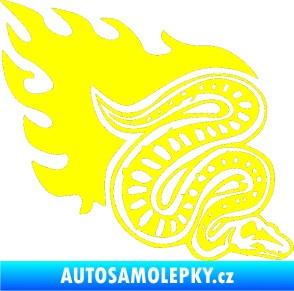 Samolepka Animal flames 086 pravá had žlutá citron