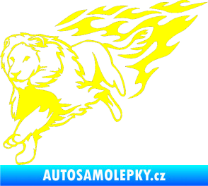 Samolepka Animal flames 087 levá lev žlutá citron