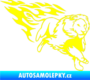 Samolepka Animal flames 087 pravá lev žlutá citron