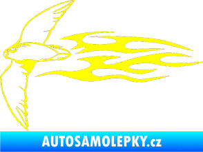 Samolepka Animal flames 095 levá letící pták žlutá citron