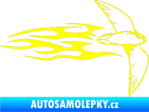Samolepka Animal flames 095 pravá letící pták žlutá citron