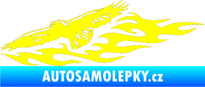 Samolepka Animal flames 097 levá orel žlutá citron
