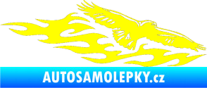 Samolepka Animal flames 097 pravá orel žlutá citron