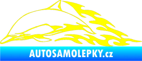 Samolepka Animal flames 099 levá delfín žlutá citron