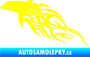 Samolepka Animal flames 102 levá delfín žlutá citron