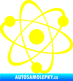 Samolepka Atom  žlutá citron