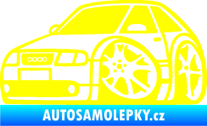 Samolepka Audi A3 karikatura levá žlutá citron