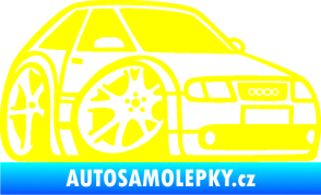 Samolepka Audi A3 karikatura pravá žlutá citron