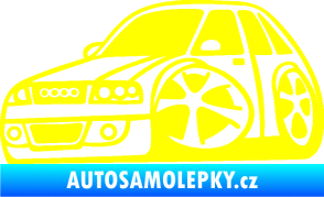 Samolepka Audi A4 karikatura levá žlutá citron