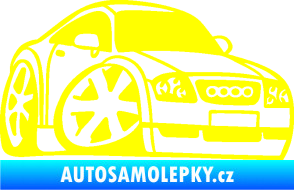 Samolepka Audi TT karikatura pravá žlutá citron