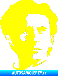 Samolepka Silueta Ayrton Senna pravá žlutá citron