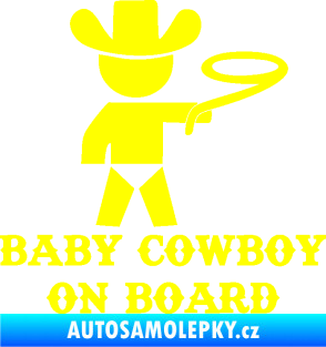 Samolepka Baby cowboy on board pravá žlutá citron