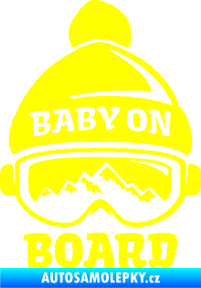 Samolepka Baby on board 012 pravá na horách žlutá citron