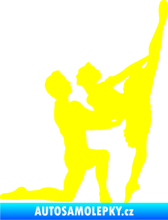 Samolepka Balet 002 pravá taneční pár žlutá citron
