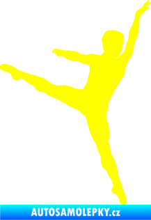 Samolepka Balet tanečník 001 pravá žlutá citron