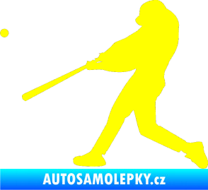Samolepka Baseball 001 levá žlutá citron