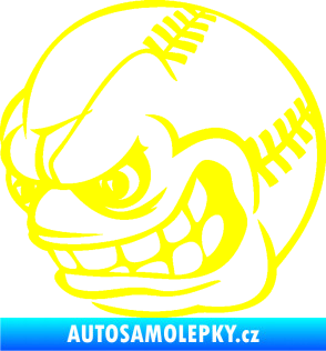 Samolepka Baseballový míček 001 levá s obličejem žlutá citron