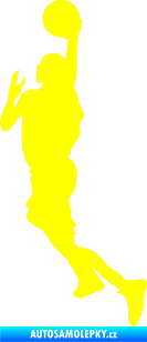 Samolepka Basketbal 007 levá žlutá citron