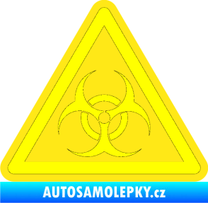 Samolepka Biohazard barevný trojúhelník žlutá citron
