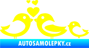 Samolepka Bird family 001 rodina v autě žlutá citron