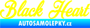 Samolepka Black Heart nápis žlutá citron