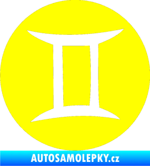 Samolepka Blíženci 001 - horoskop žlutá citron