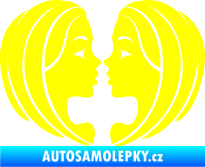 Samolepka Blíženci 002  žlutá citron