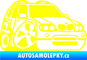 Samolepka BMW X5 karikatura pravá žlutá citron