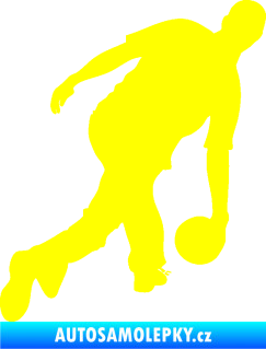 Samolepka Bowling 003 pravá hráč žlutá citron
