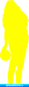 Samolepka Bowling 004 levá hráčka žlutá citron