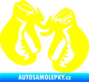 Samolepka Boxerské rukavice 001 levá žlutá citron