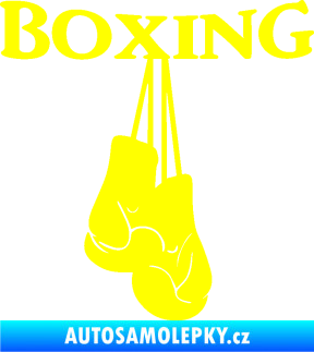 Samolepka Boxing nápis s rukavicemi žlutá citron