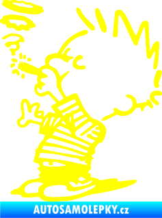 Samolepka Boy kouří levá žlutá citron