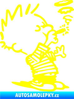 Samolepka Boy kouří pravá žlutá citron