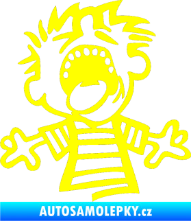 Samolepka Boy křičí levá žlutá citron