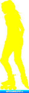 Samolepka Bruslařka 001 levá žlutá citron