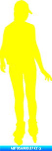 Samolepka Bruslařka 002 pravá žlutá citron