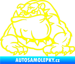 Samolepka Buldog 001 levá pes žlutá citron