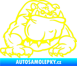 Samolepka Buldog 001 pravá pes žlutá citron